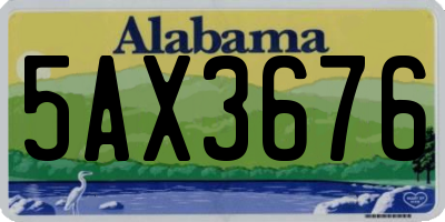 AL license plate 5AX3676