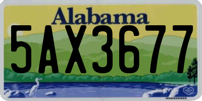 AL license plate 5AX3677