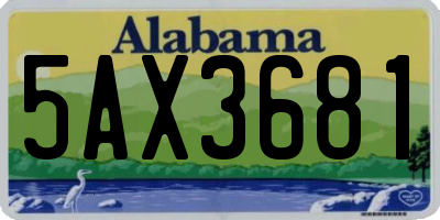 AL license plate 5AX3681