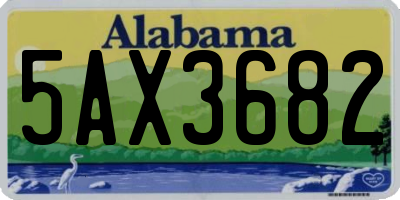 AL license plate 5AX3682