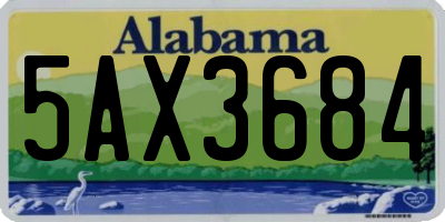 AL license plate 5AX3684