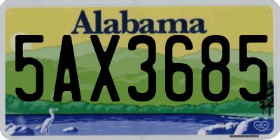 AL license plate 5AX3685