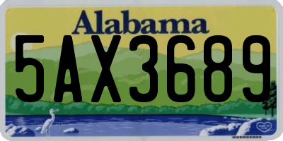 AL license plate 5AX3689