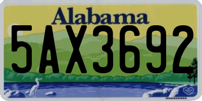 AL license plate 5AX3692