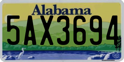 AL license plate 5AX3694