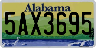 AL license plate 5AX3695
