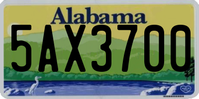 AL license plate 5AX3700