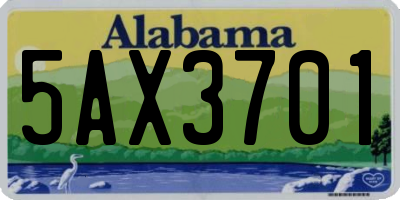 AL license plate 5AX3701