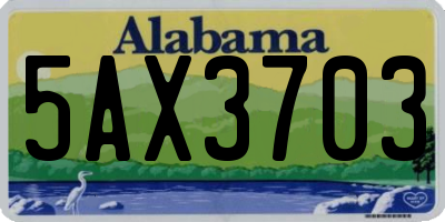 AL license plate 5AX3703