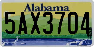 AL license plate 5AX3704