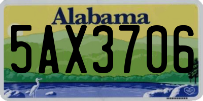 AL license plate 5AX3706