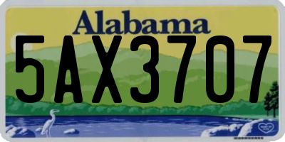 AL license plate 5AX3707