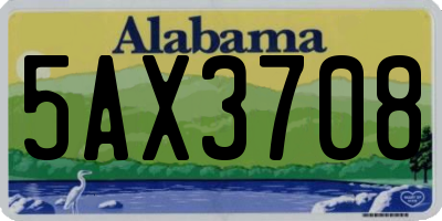 AL license plate 5AX3708