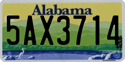 AL license plate 5AX3714