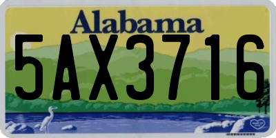 AL license plate 5AX3716