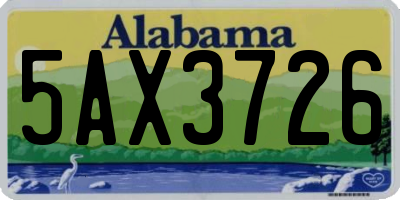 AL license plate 5AX3726