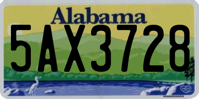 AL license plate 5AX3728