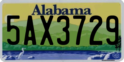 AL license plate 5AX3729