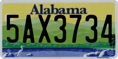 AL license plate 5AX3734