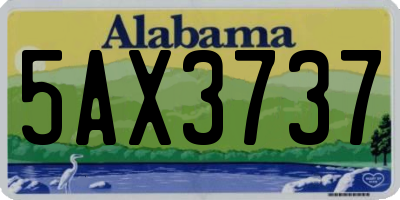 AL license plate 5AX3737