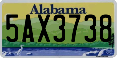 AL license plate 5AX3738