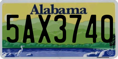 AL license plate 5AX3740