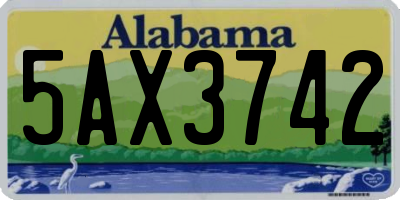AL license plate 5AX3742