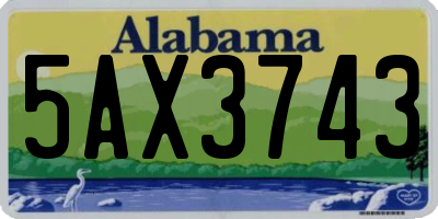 AL license plate 5AX3743