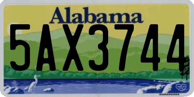 AL license plate 5AX3744