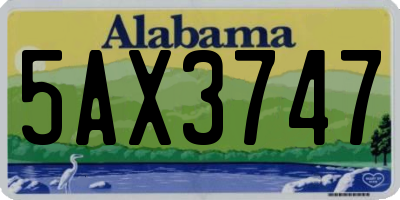 AL license plate 5AX3747