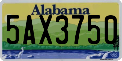 AL license plate 5AX3750