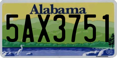 AL license plate 5AX3751