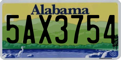 AL license plate 5AX3754