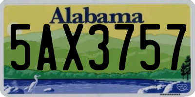 AL license plate 5AX3757