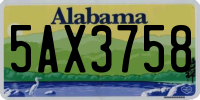 AL license plate 5AX3758