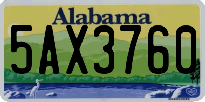 AL license plate 5AX3760