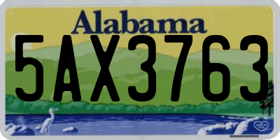 AL license plate 5AX3763