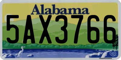 AL license plate 5AX3766