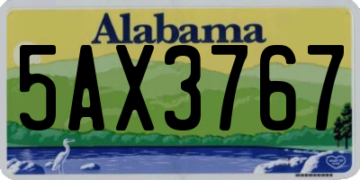 AL license plate 5AX3767