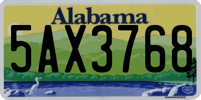 AL license plate 5AX3768
