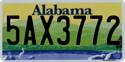 AL license plate 5AX3772