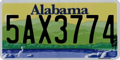 AL license plate 5AX3774
