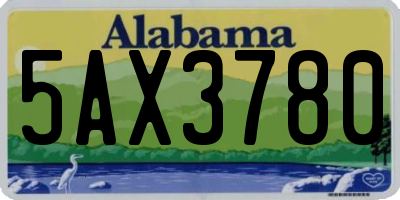 AL license plate 5AX3780