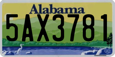 AL license plate 5AX3781