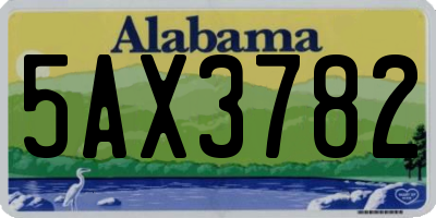 AL license plate 5AX3782