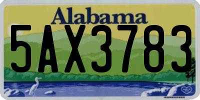 AL license plate 5AX3783