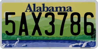 AL license plate 5AX3786