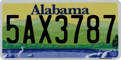 AL license plate 5AX3787