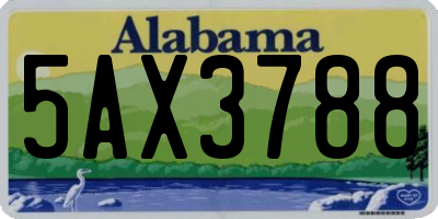 AL license plate 5AX3788