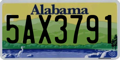 AL license plate 5AX3791